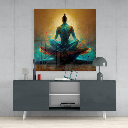 Meditation Glass Wall Art