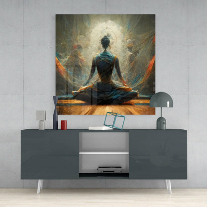 Stillness Meditation Glass Wall Art