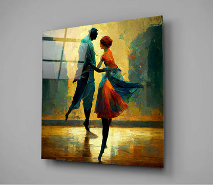Dancing in the Rain Glass Wall Art