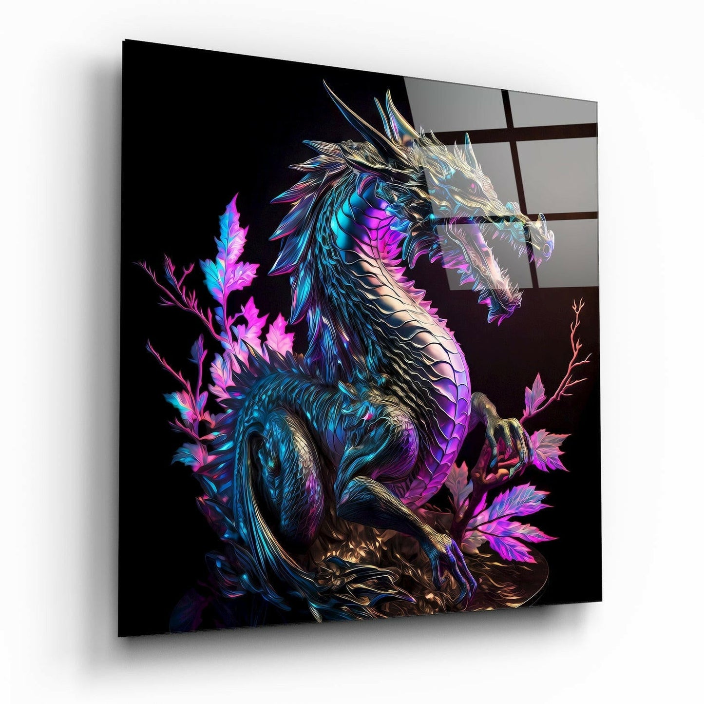 Dragon's Anger glass wall art print