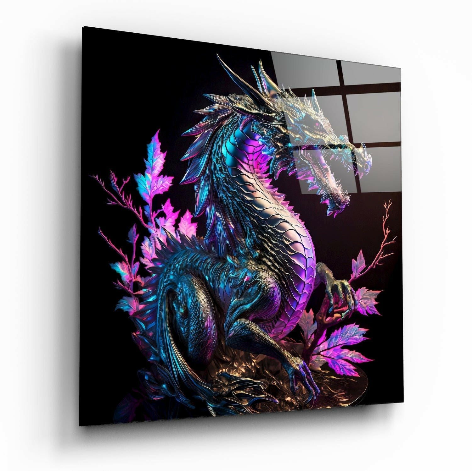 Dragon's Anger glass wall art print