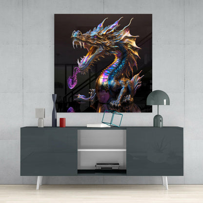 Dragon's Roar Glass Wall Art