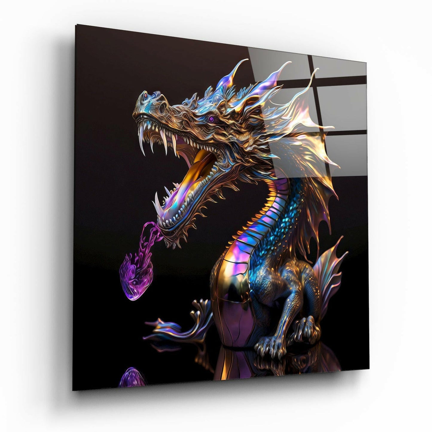 Dragon's Roar glass wall art print
