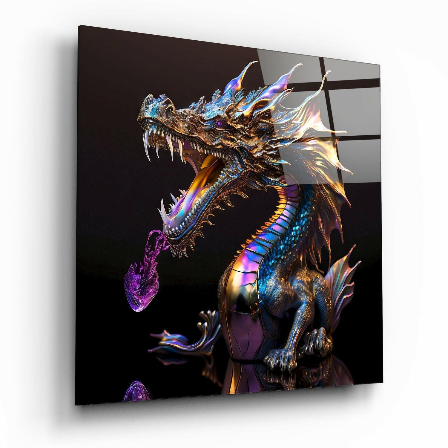 Dragon's Roar glass wall art print