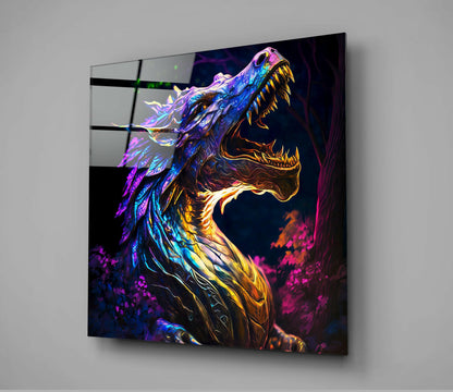 Dragon's Roar Glass Wall Art