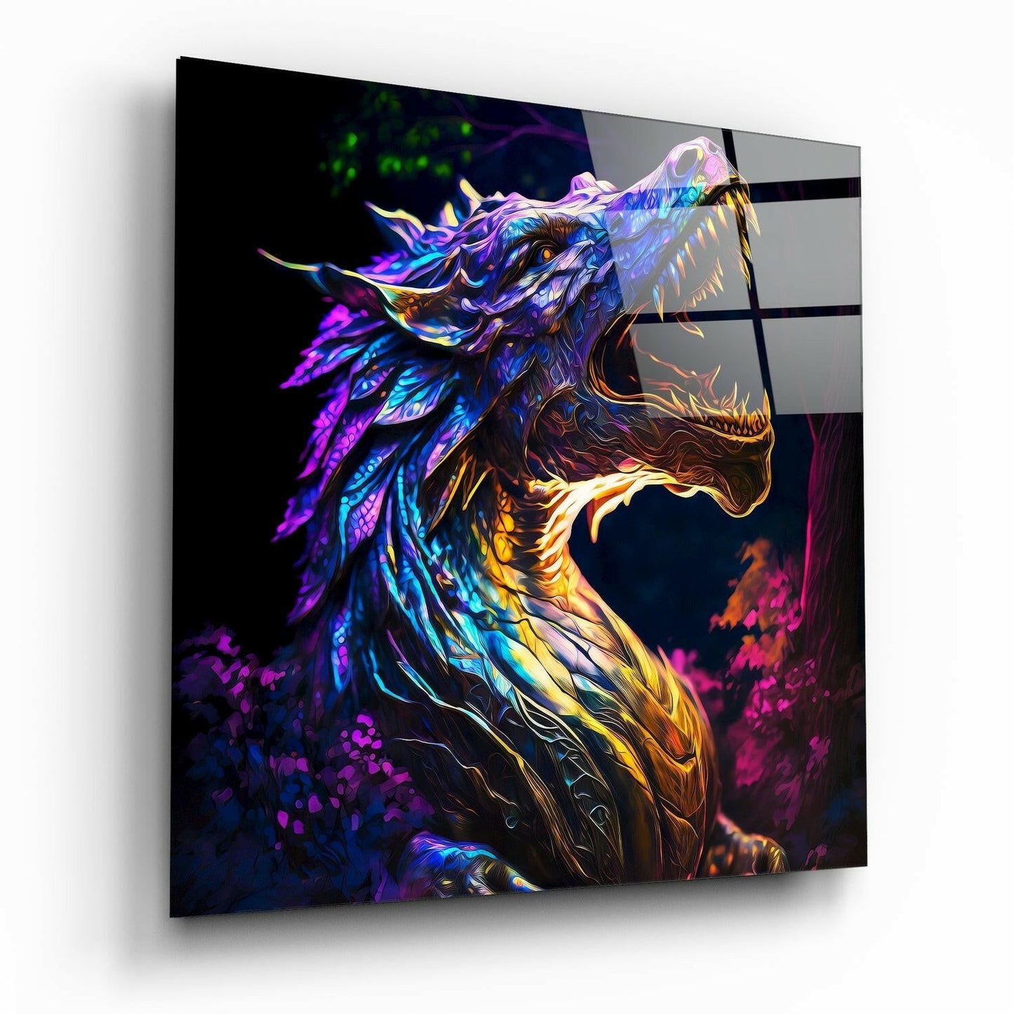 Dragon's Roar glass wall art print