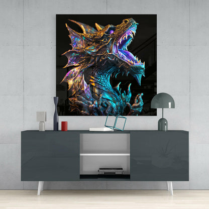 Dragon's Roar Glass Wall Art