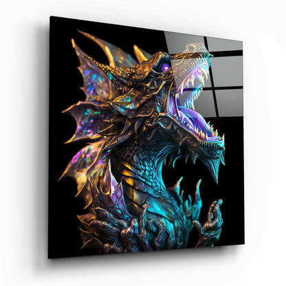 Dragon's Roar glass wall art print
