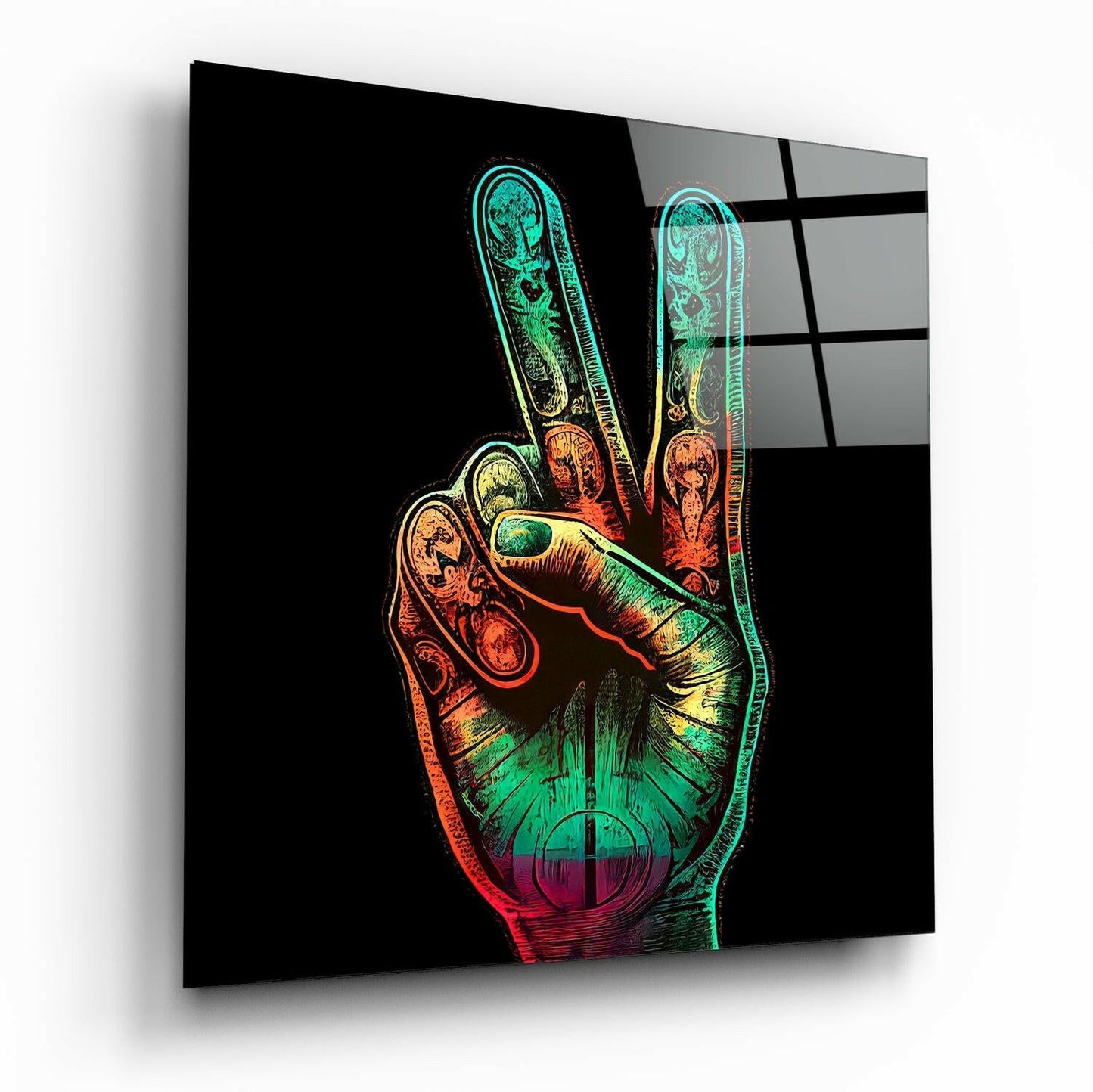 Peace glass wall art print
