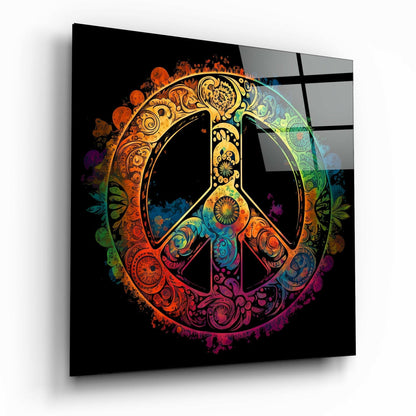 Peace glass wall art print