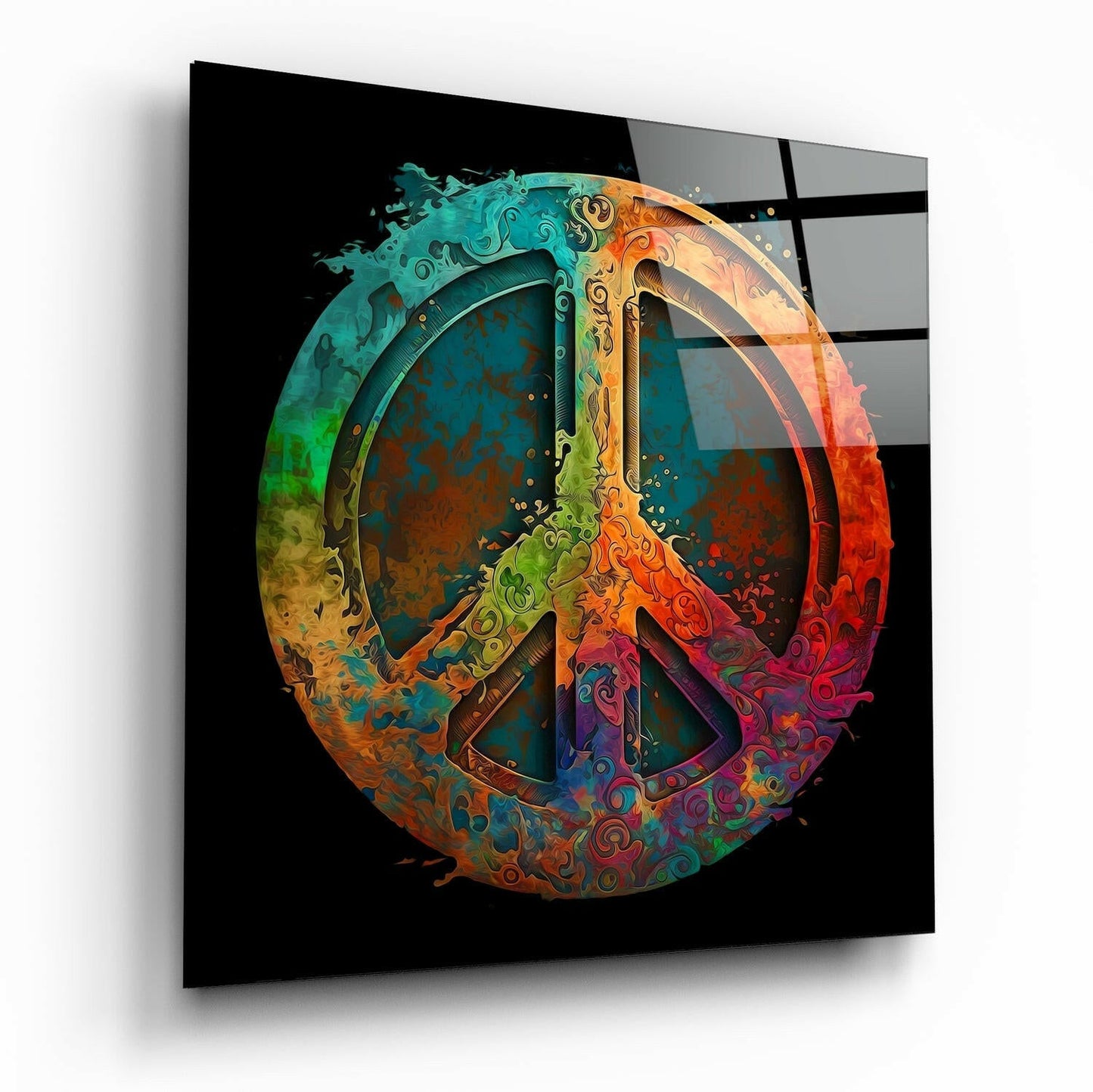 Peace glass wall art print