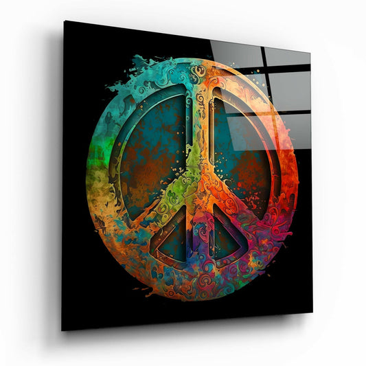 Peace glass wall art print