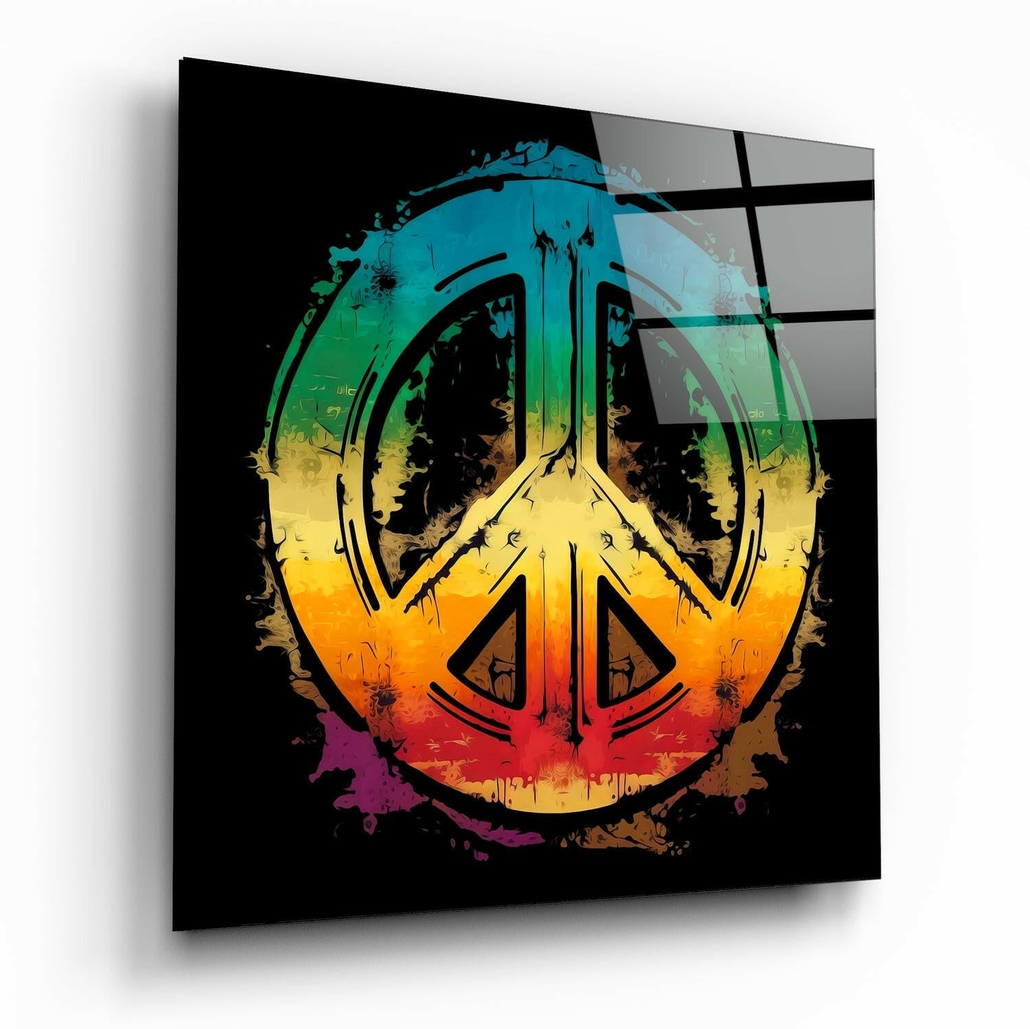 Peace glass wall art print