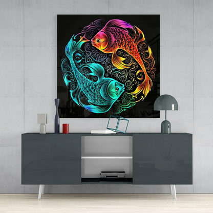 Ying and Yang Glass Wall Art
