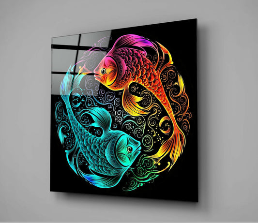 Ying and Yang Glass Wall Art