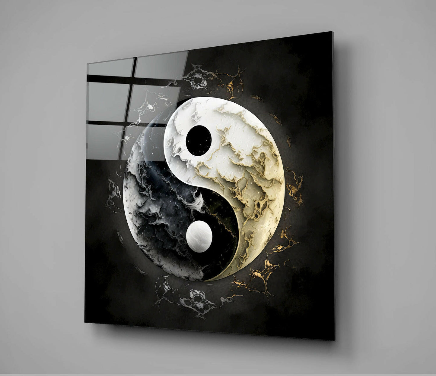 Yin and Yang Glass Wall Art