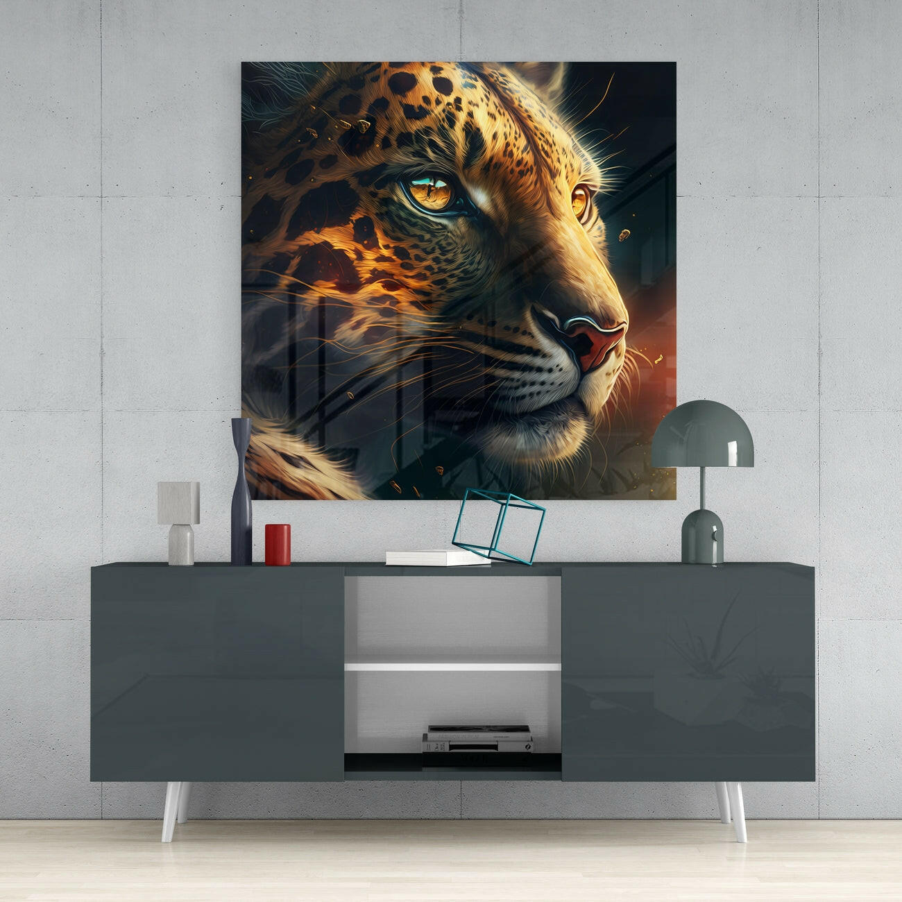 Leopard Glass Wall Art