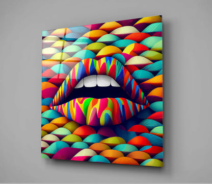 Lips Glass Wall Art