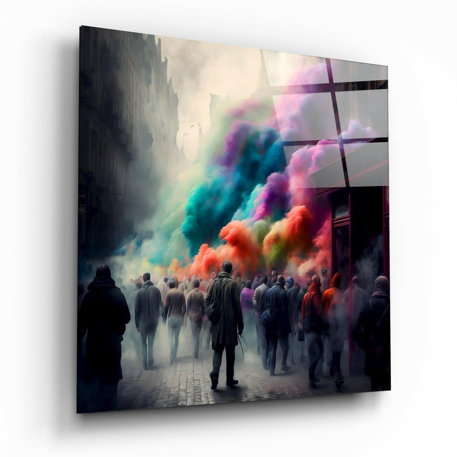 Escape glass wall art abstract design