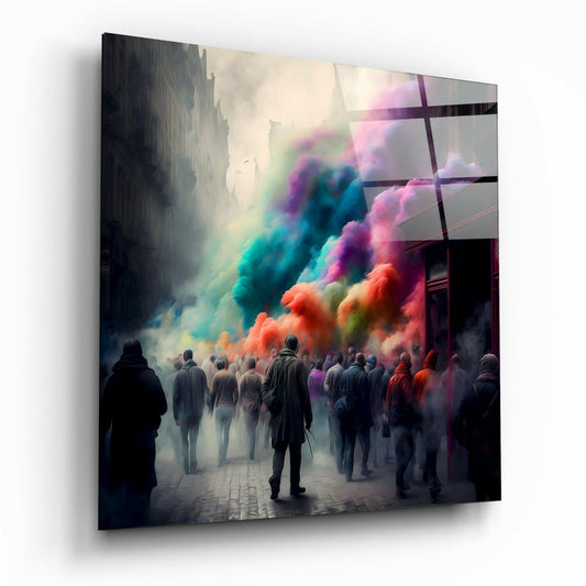 Escape glass wall art abstract design