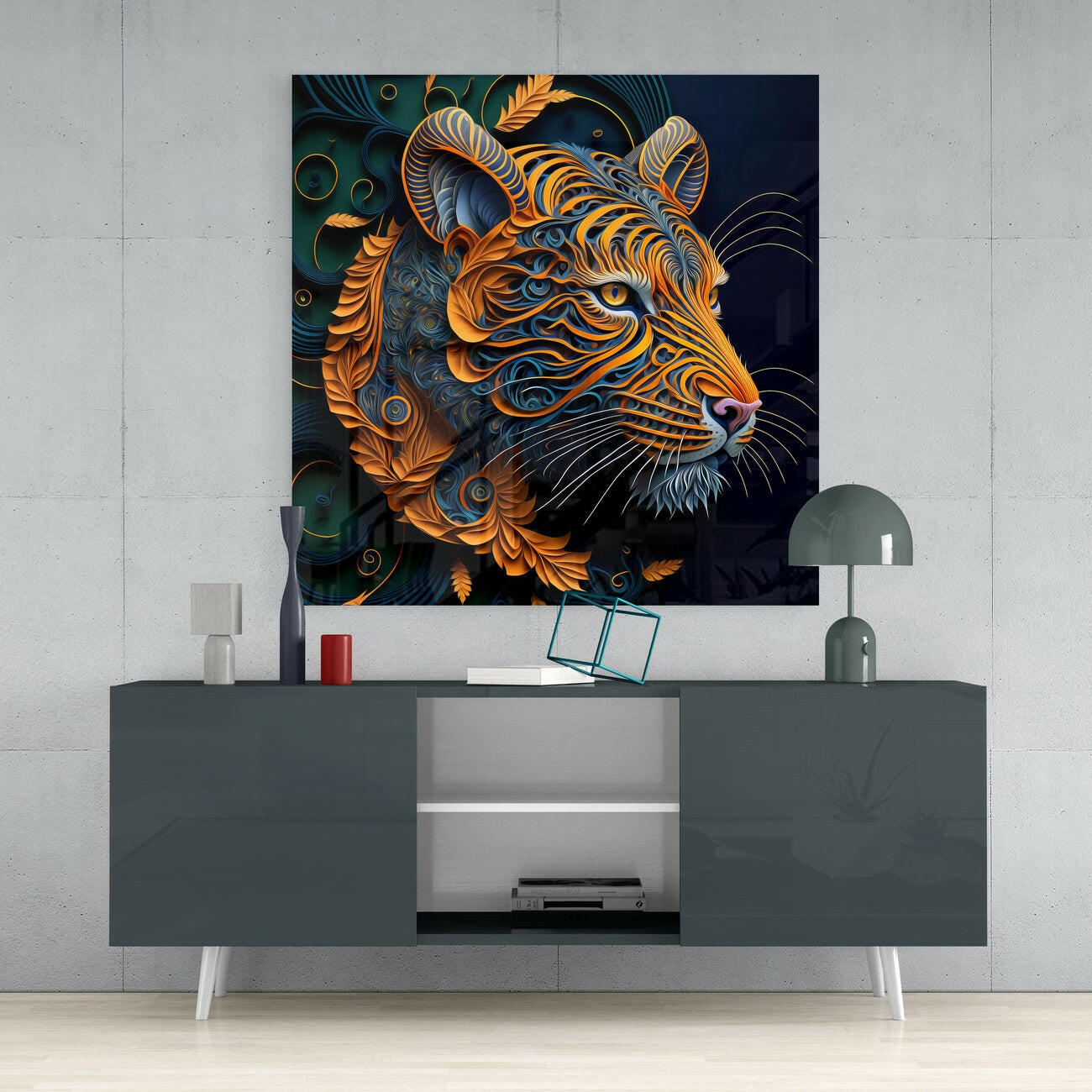 Tiger Glass Wall Art