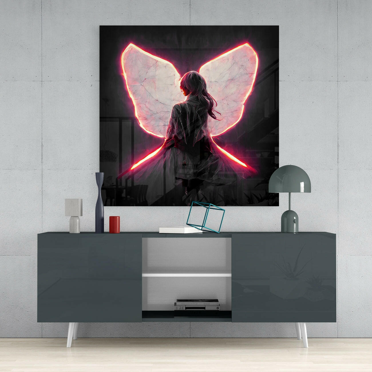 Me Flying Glass Wall Art