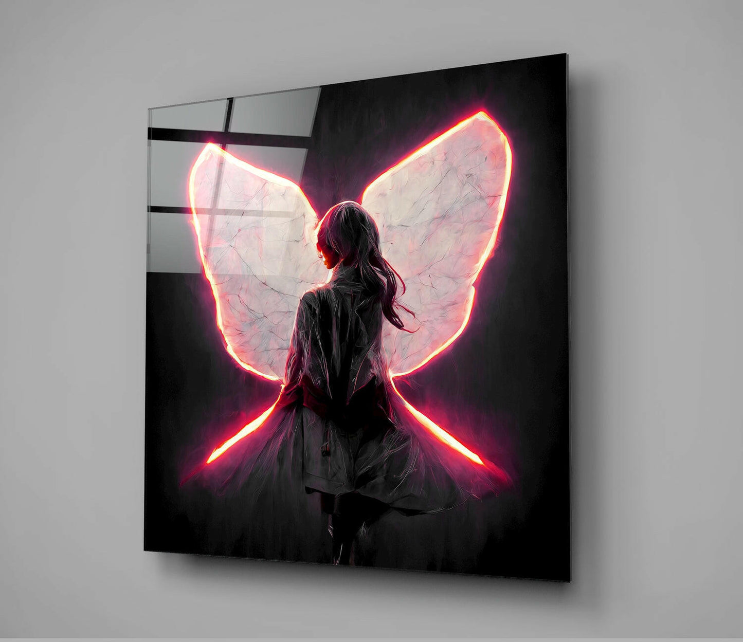 Me Flying Glass Wall Art