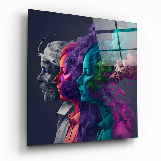 Smoked Thoughts glass wall art figurative design