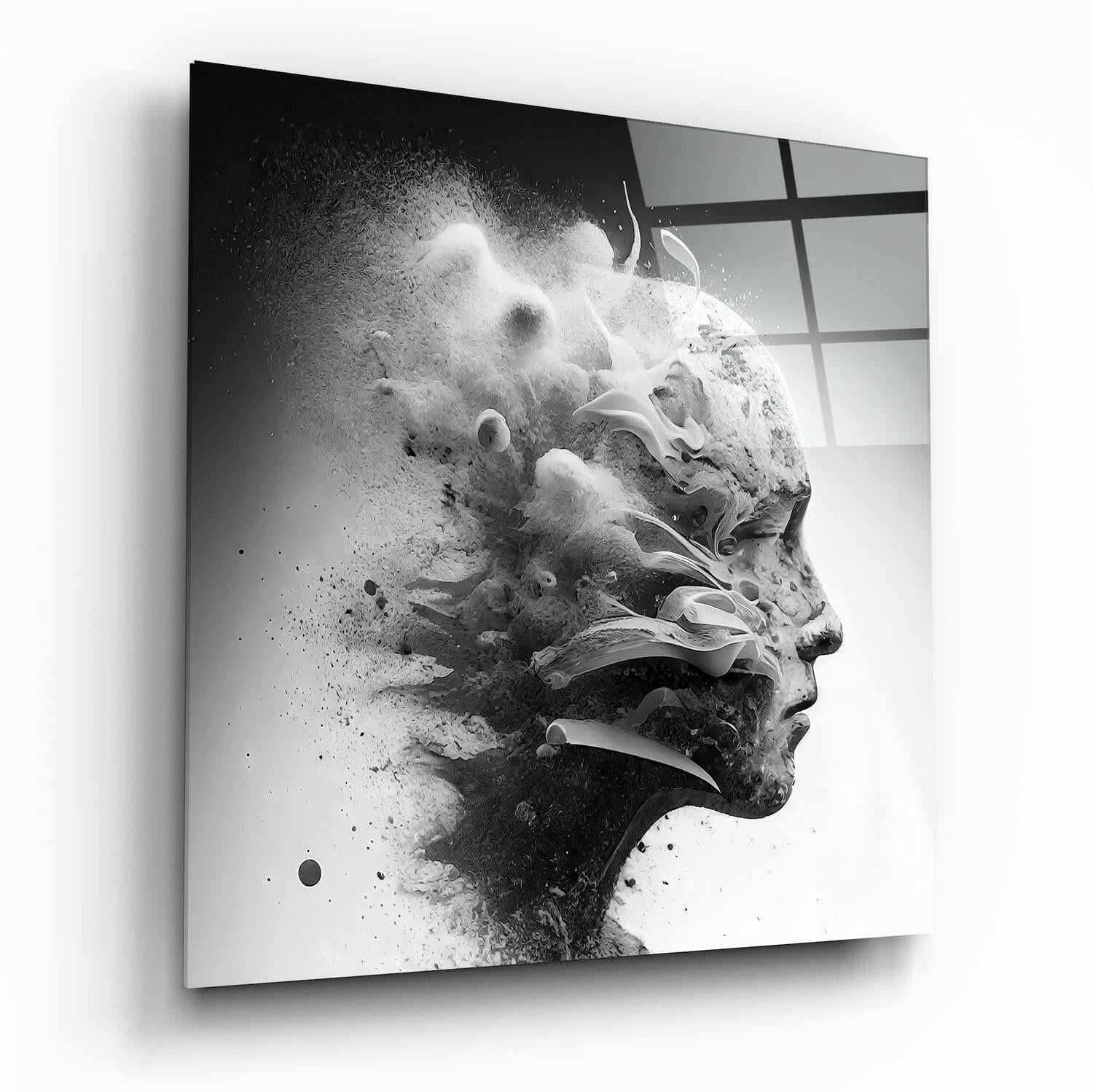 Smoked Thoughts glass wall art figurative design