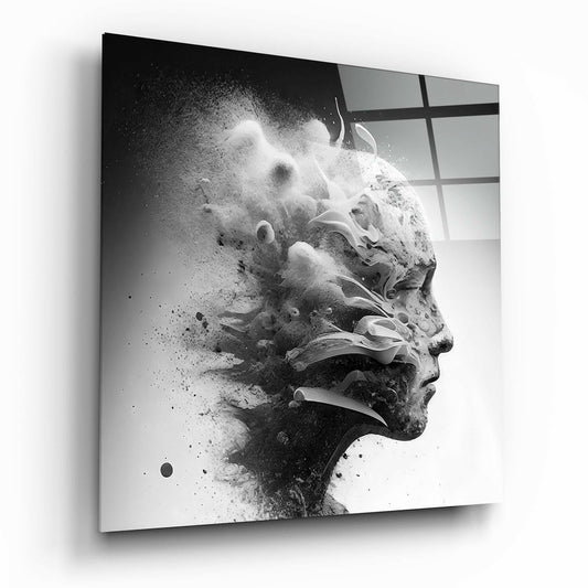 Smoked Thoughts glass wall art figurative design