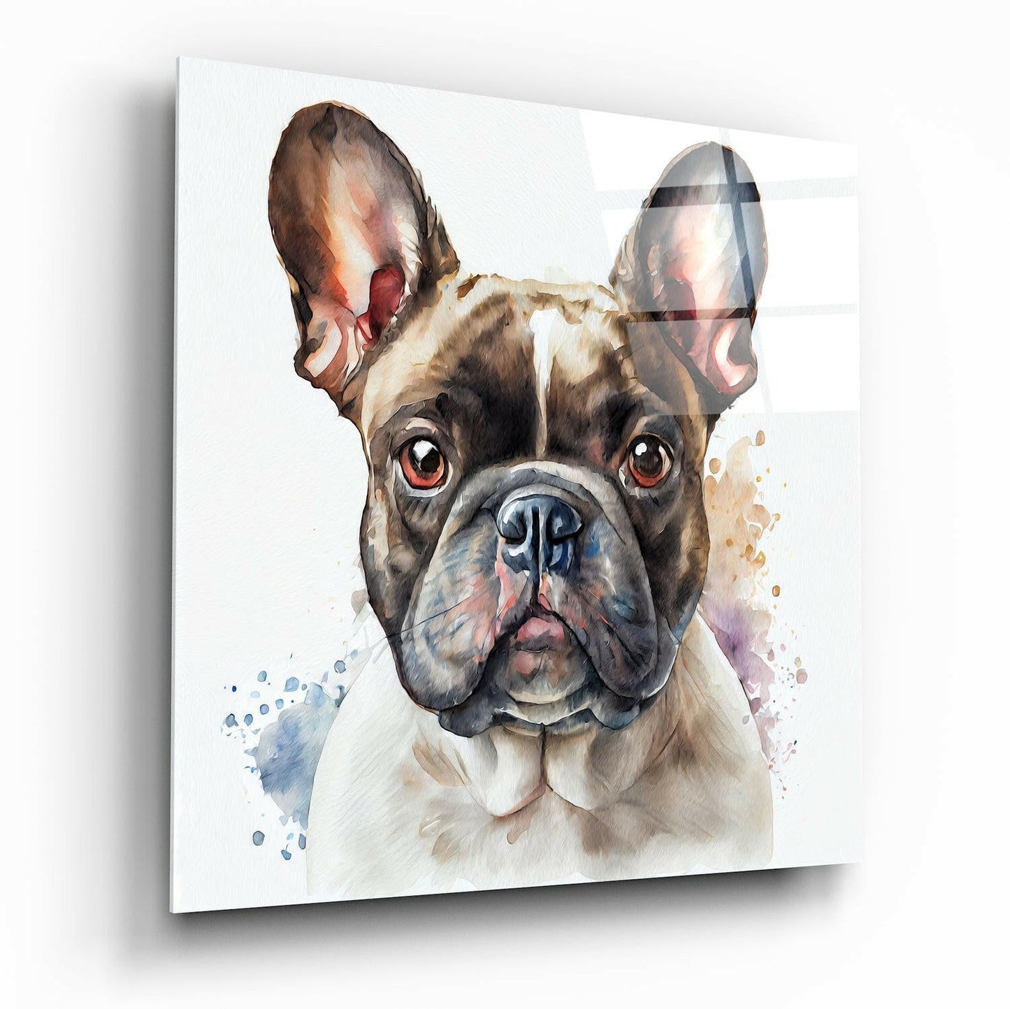 Cute Dog glass wall art animal design