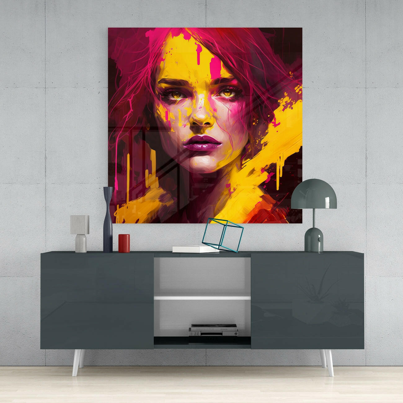 She Glass Wall Art