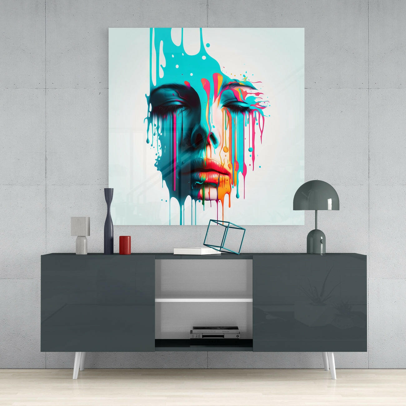 Face of Her Glass Wall Art