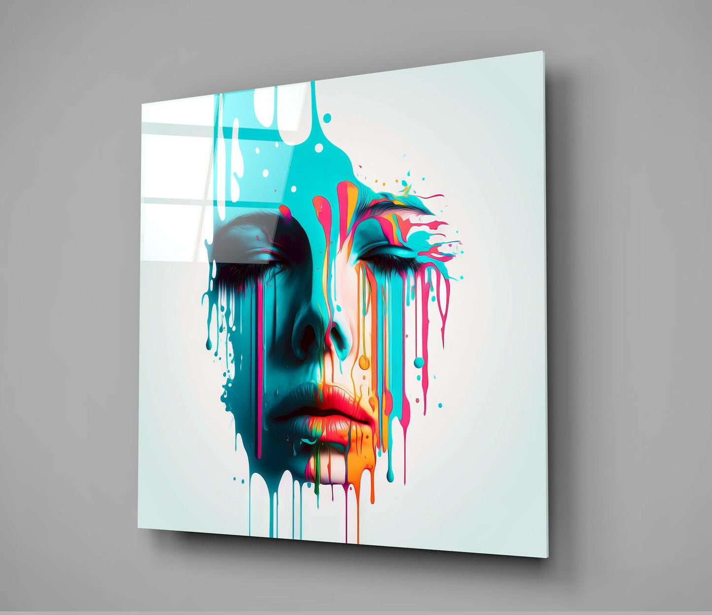 Face of Her Glass Wall Art