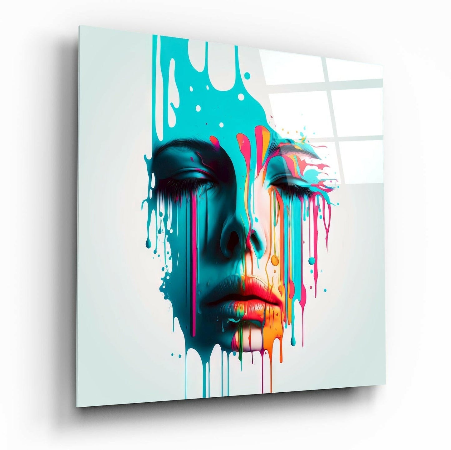 Face of Her glass wall art abstract portrait