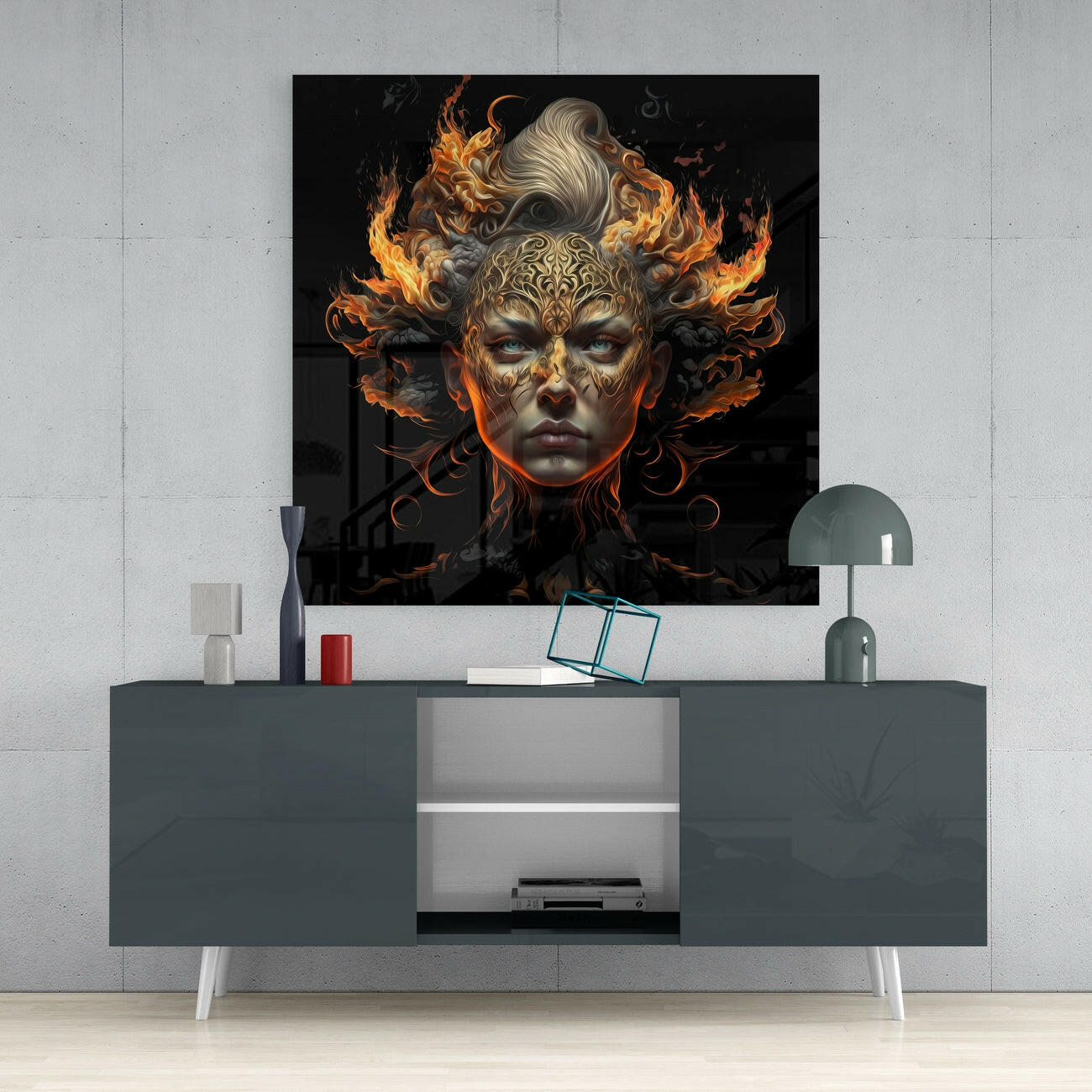 The Wrath of the Woman Glass Wall Art
