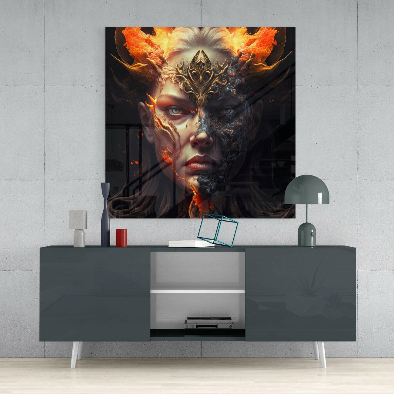 The Wrath of the Woman Glass Wall Art