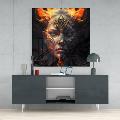 The Wrath of the Woman Glass Wall Art