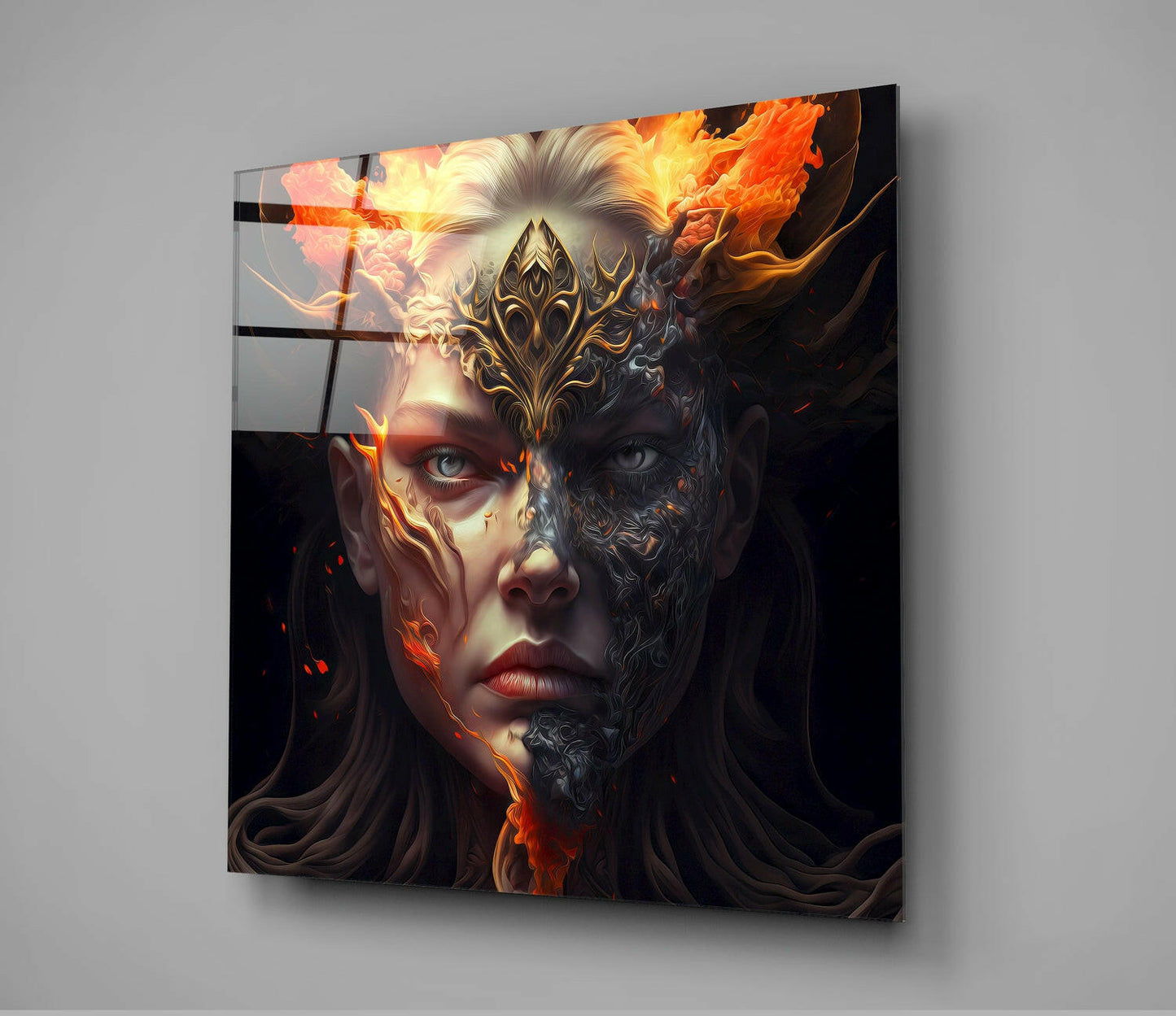 The Wrath of the Woman Glass Wall Art