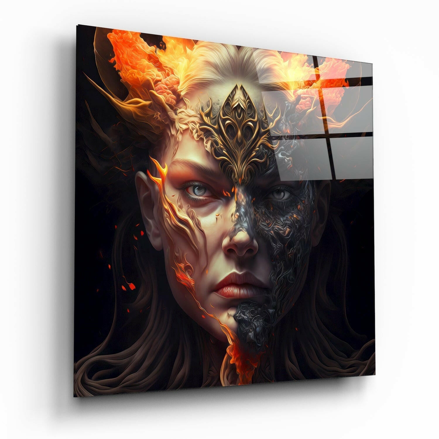 The Wrath of the Woman Glass Wall Art