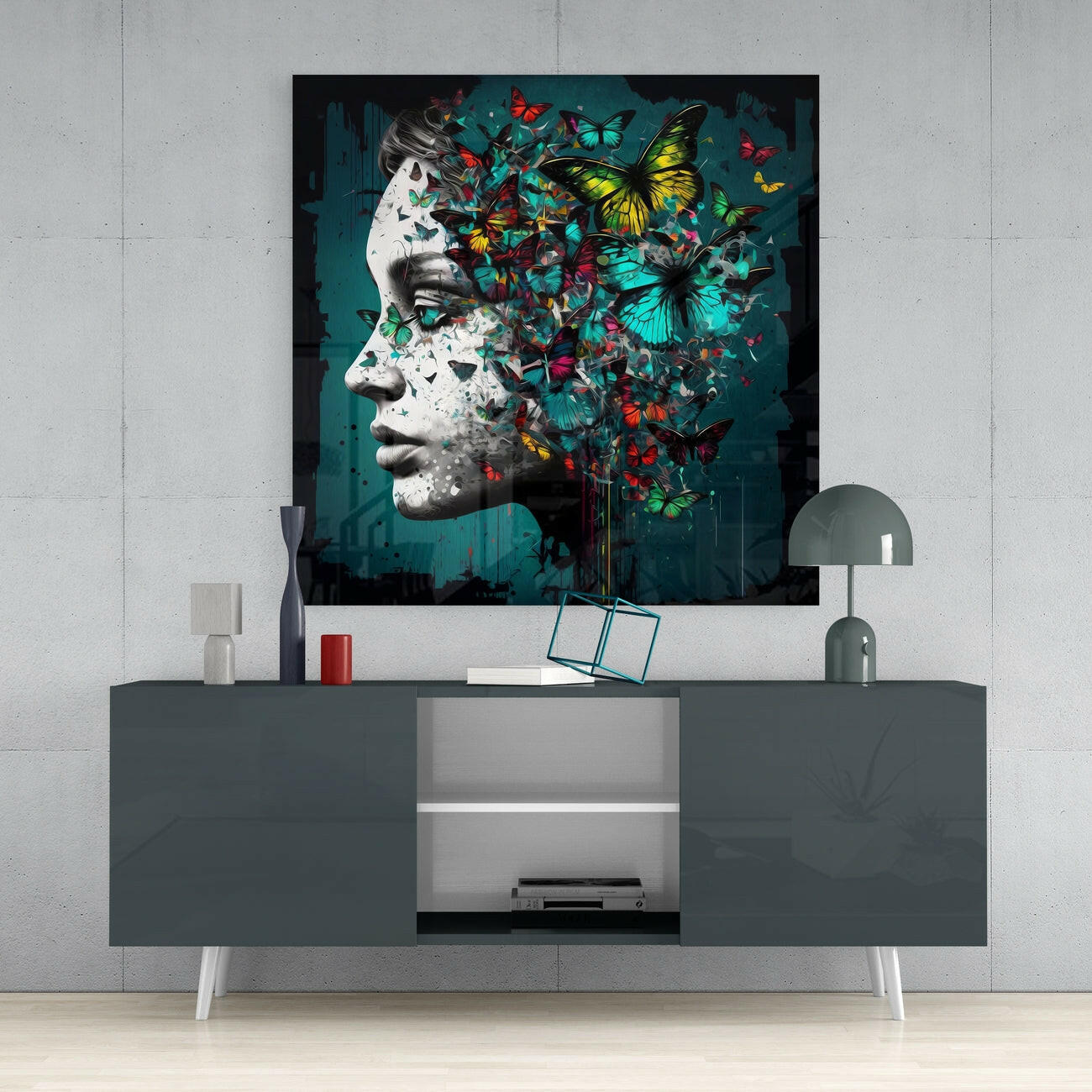 Butterfly Thoughts Glass Wall Art