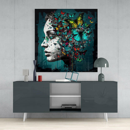 Butterfly Thoughts Glass Wall Art