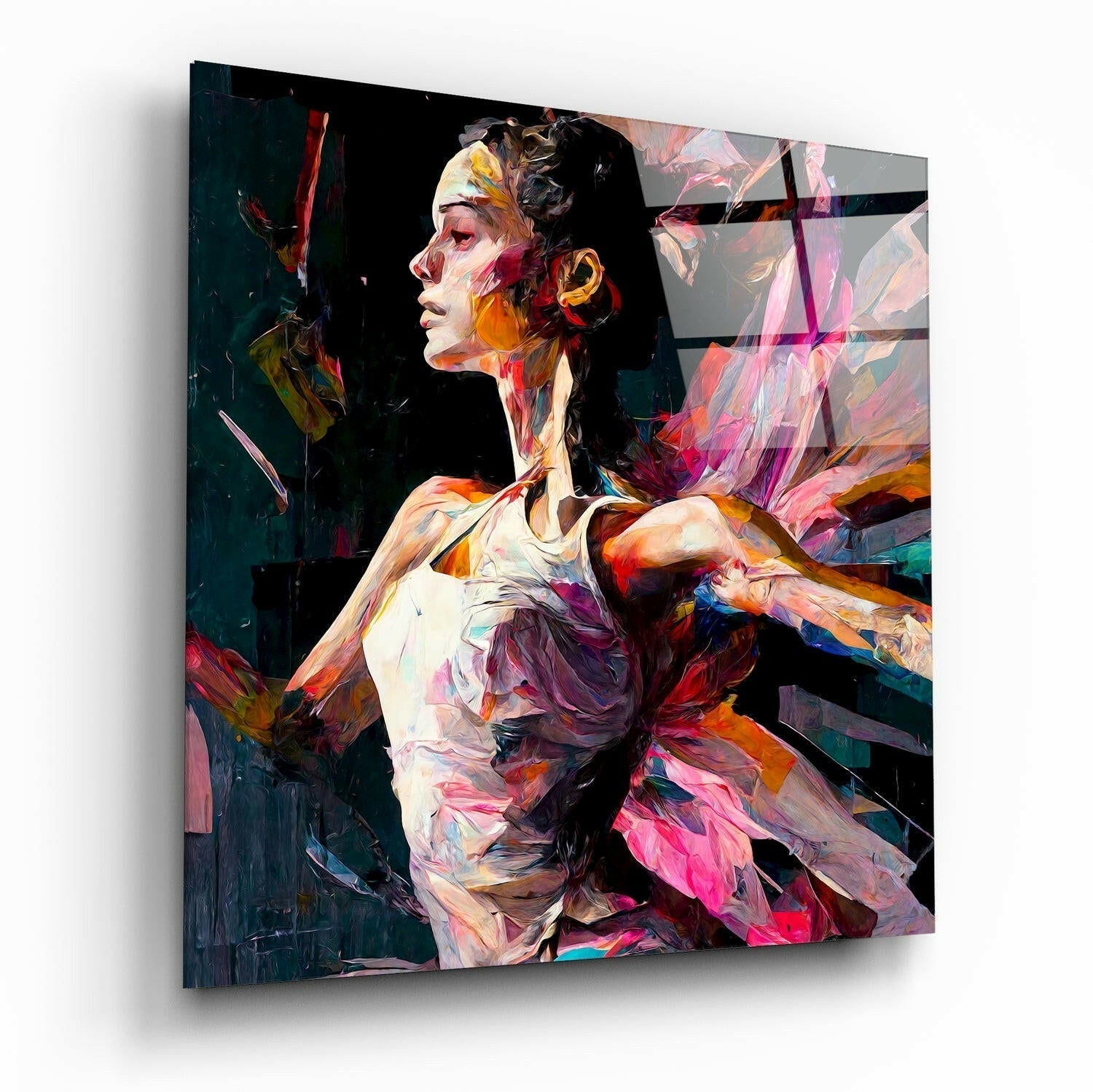 Ballerina glass wall art