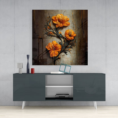 Timeless Flowers Glass Wall Art
