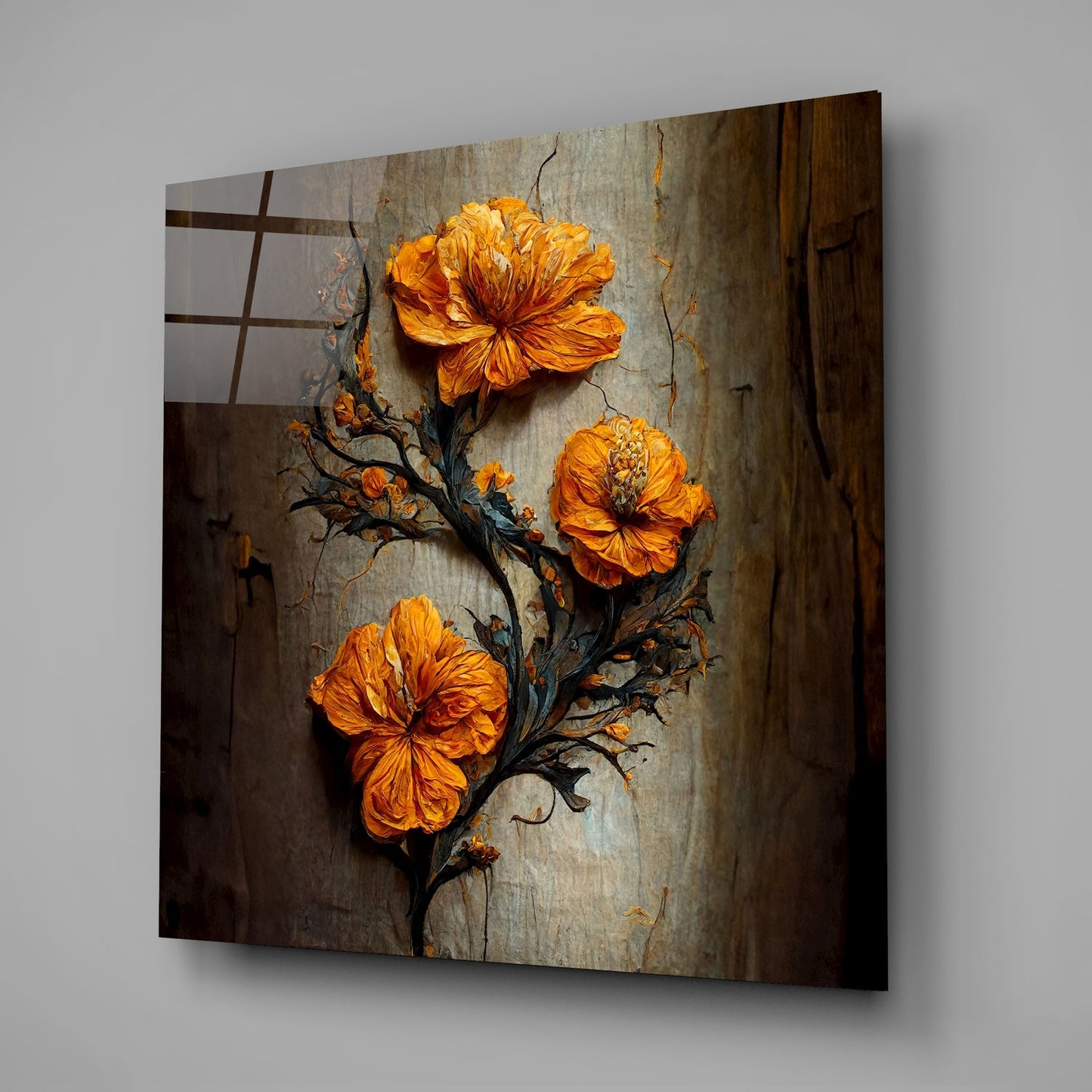 Timeless Flowers Glass Wall Art