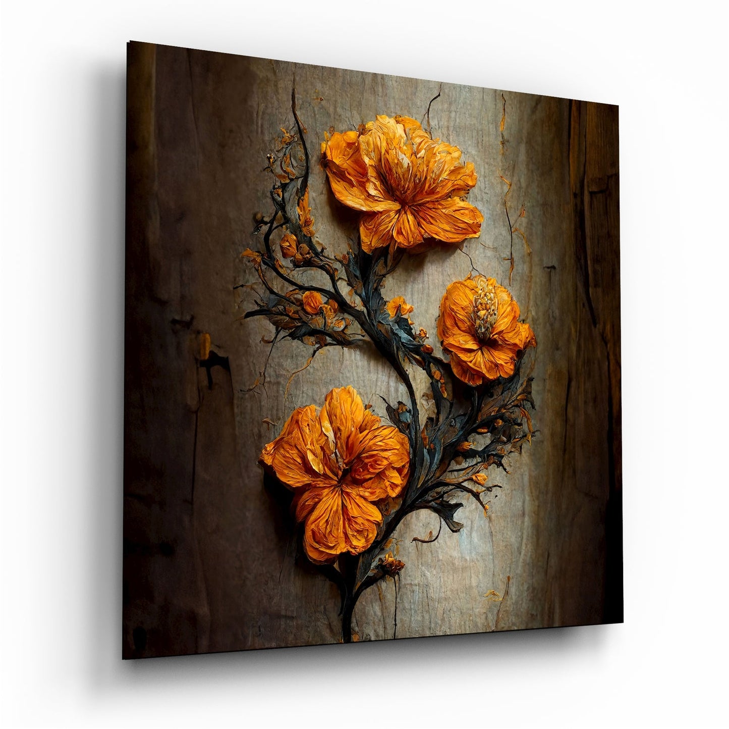 Timeless Flowers floral glass wall art
