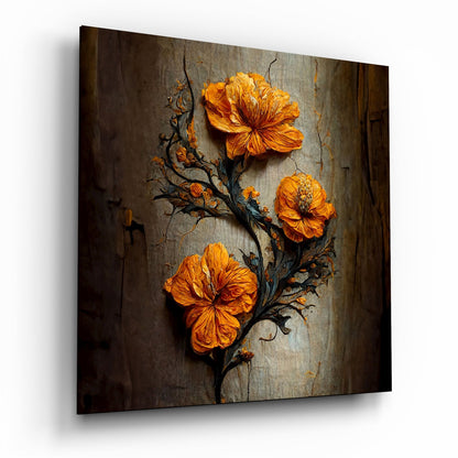 Timeless Flowers floral glass wall art