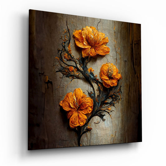 Timeless Flowers floral glass wall art