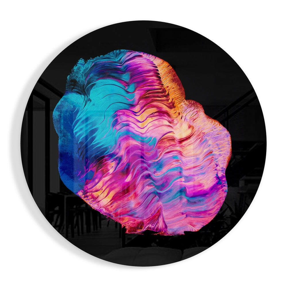 Contemporary abstract tempered glass wall art