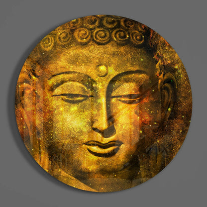 Buddha Round Glass Wall Art